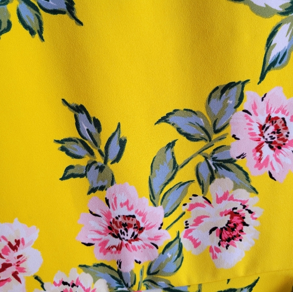 🟣Jessica Howard Floral Yellow Bodycon Slim Fit Mini Dress Size 10 - Picture 11 of 16